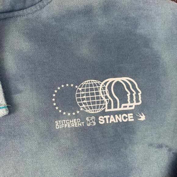Stance Mercury Hoodie Tie Dye Sweatshirt Men's L Blue Fleece Lined Pullover - Picture 3 of 13